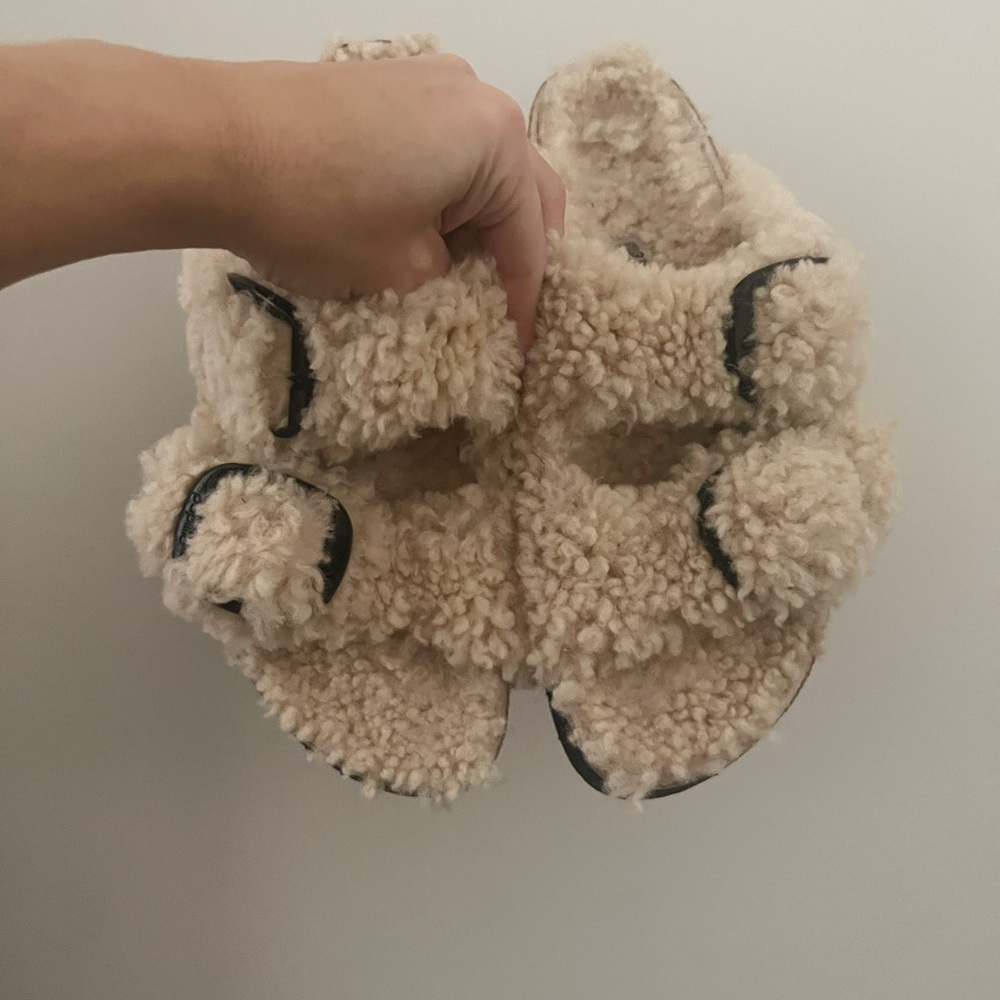 Papillio by Birkenstock Arizona Big Buckle Genuine Shearling Slide